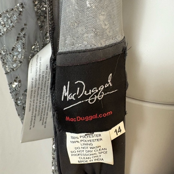 Mac Duggal 5521 Platinum Sequin Cocktail Dress – Size 14 (NWT) - Picture 7 of 13